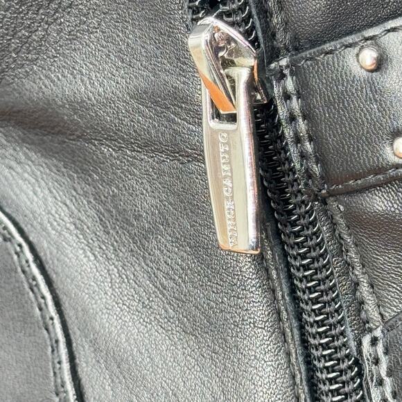 VINCE CAMUTO Corvina Studded Moto Boot SZ 8.5 Women’s Black Leather Buckle Edgy - Picture 10 of 12